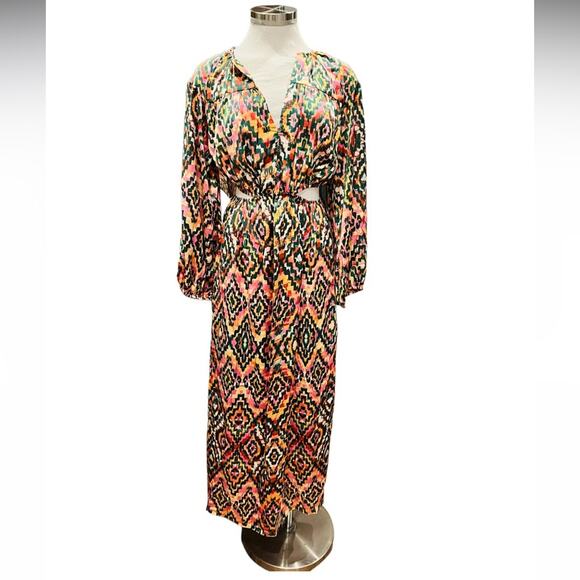 NWT ZARA CUT OUT PRINTED MIDI DRESS DIZE SMALL NWT - Picture 2 of 9